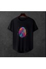 Oversize Modern Boy Pamuklu EtekKısmıOval T-shirt